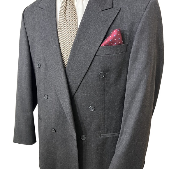 THOMAS CHURCHILL MENS DUBBLE BREASTED BLAZER, SIZE 44L. 100% PURE VIRGIN… - Picture 4 of 10